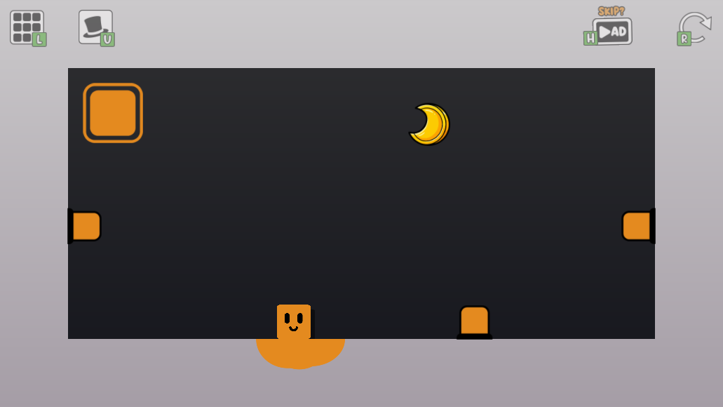 Oozy's Lab World 1 Level 3 starting room with orange switches on both side walls and the floor