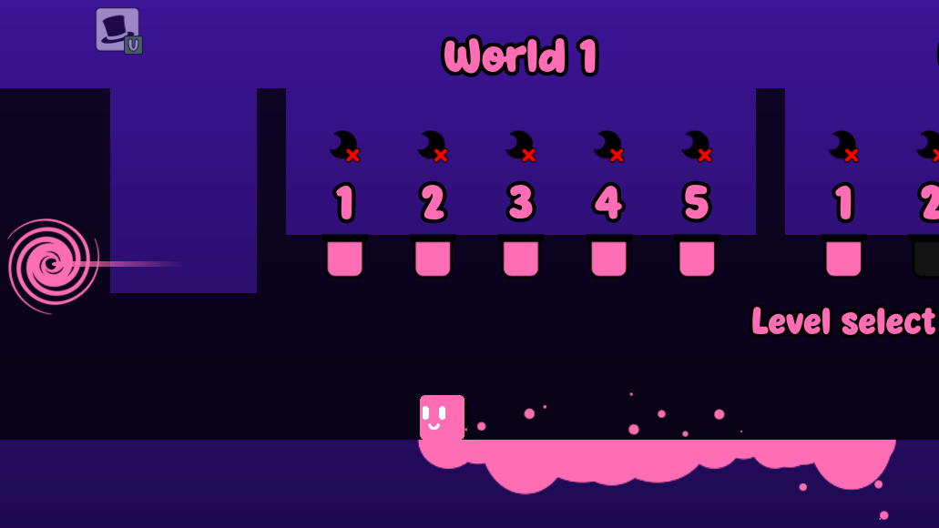 Current Oozy's Lab Level selector showing World 1 Levels 1 through 5 completed while all five moon icons still have red X marks