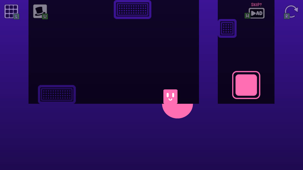 Oozy's Lab World 2 Level 1 starting room with gridded spring pads and the finish in the right shaft