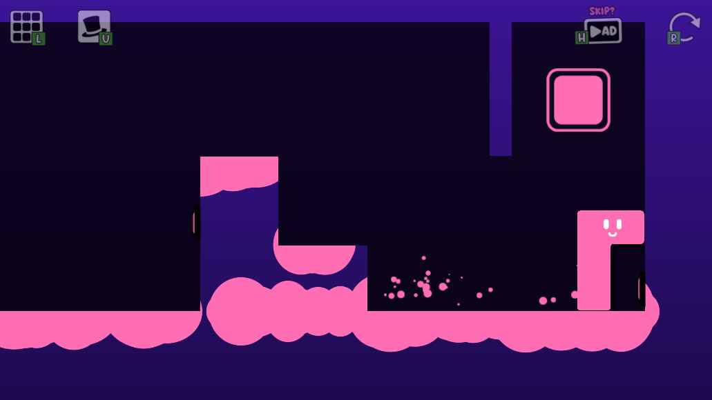Oozy's Lab World 2 Level 2 with L-shaped Oozy below the upper-right finish