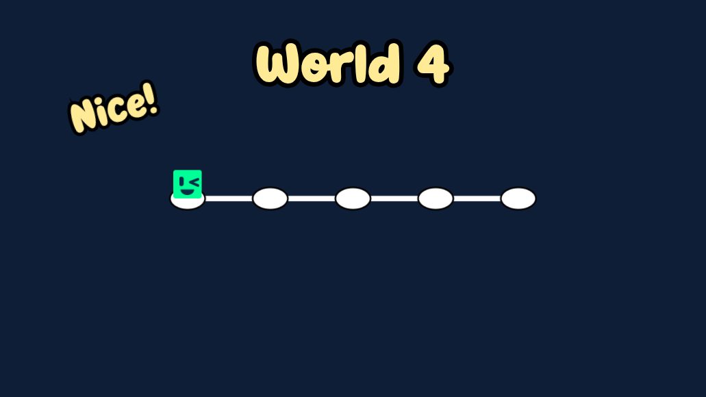 Oozy's Lab progress screen for World 4 displayed after the tested World 3 Level 5 finish