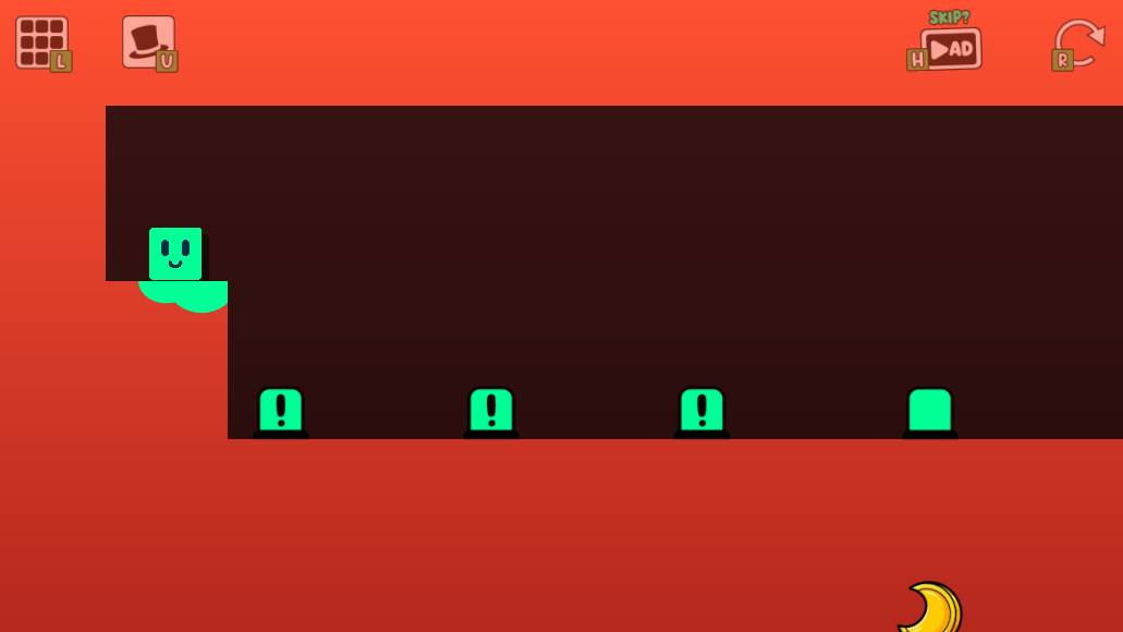 Oozy's Lab World 3 Level 5 opening room with three alarm buttons along the floor and B on the right