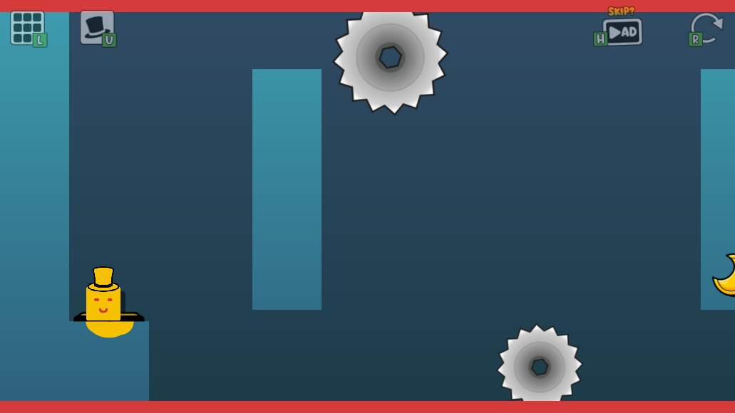 Oozy's Lab World 9 Level 1 start with Oozy at lower left, tall walls and saws along the screen-wrap route